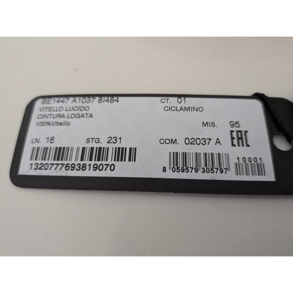 NWT Dolce & Gabbana Patent Leather Logo Buckle Belt Raspberry Pink Leather 95 CM - Picture 3 of 7